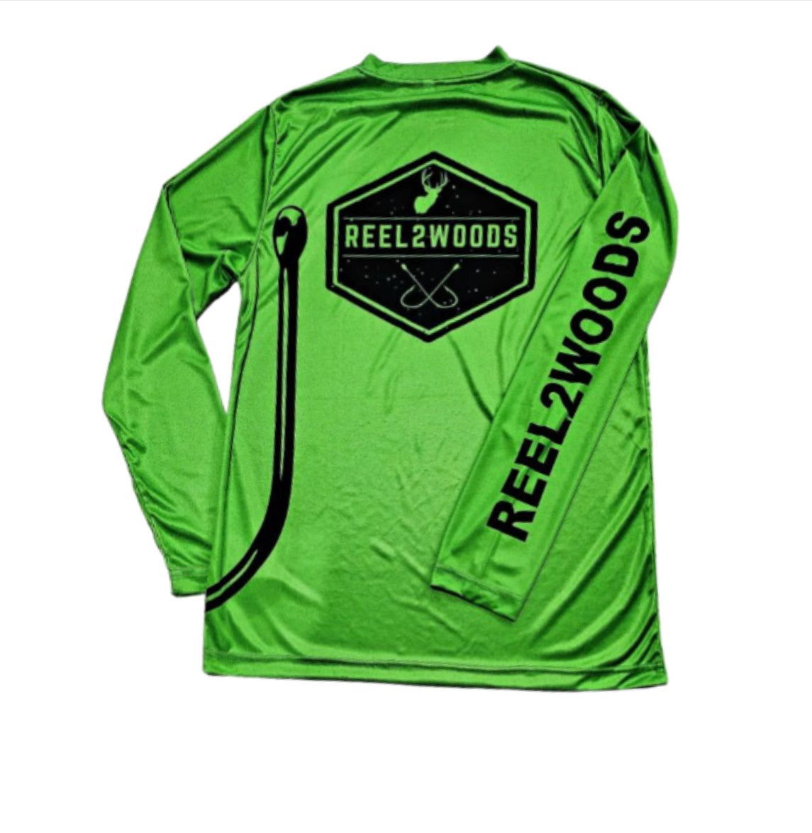Adult "Hooked on Fishing" Green Dri-Fit