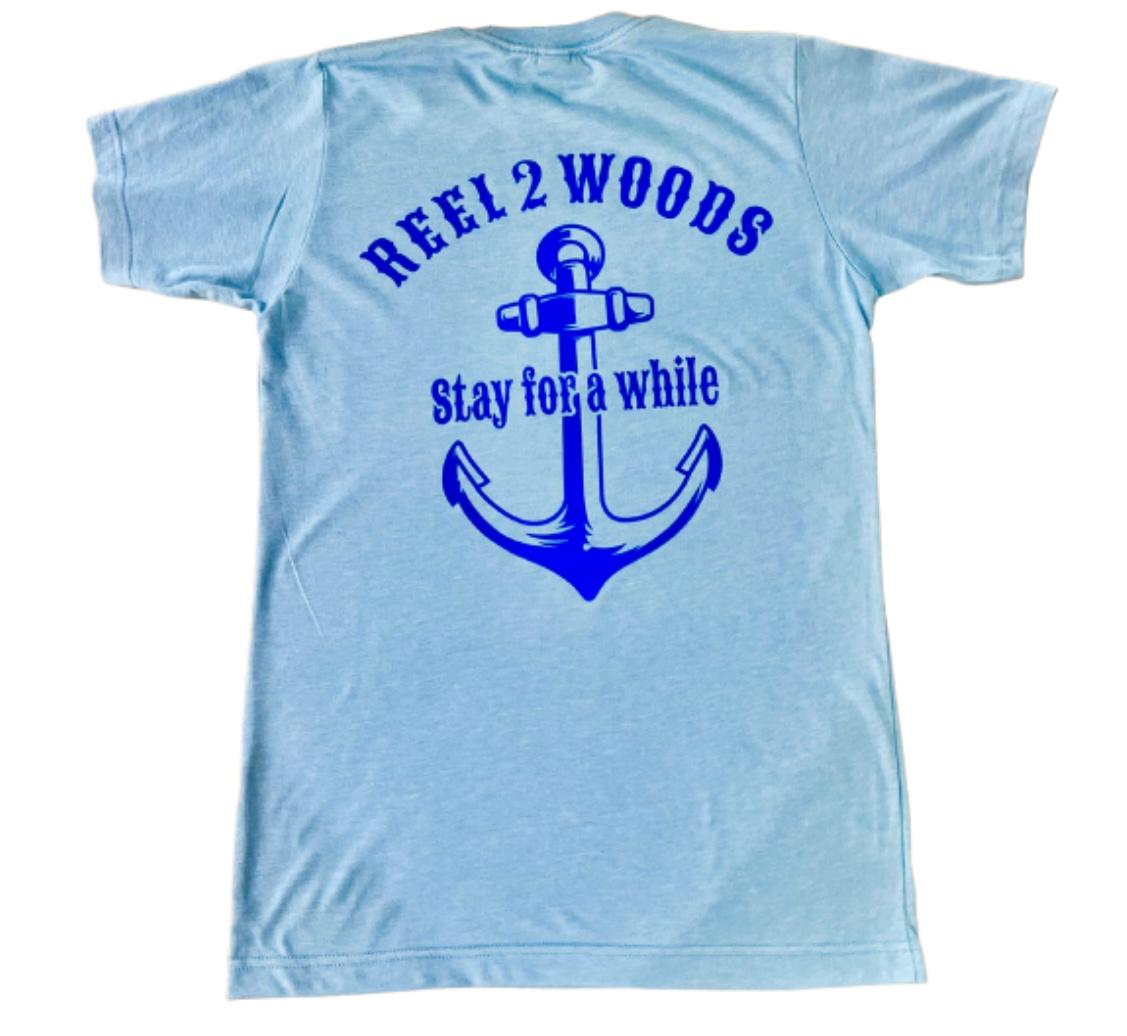 Adult "Stay Awhile" Light Blue T-Shirt