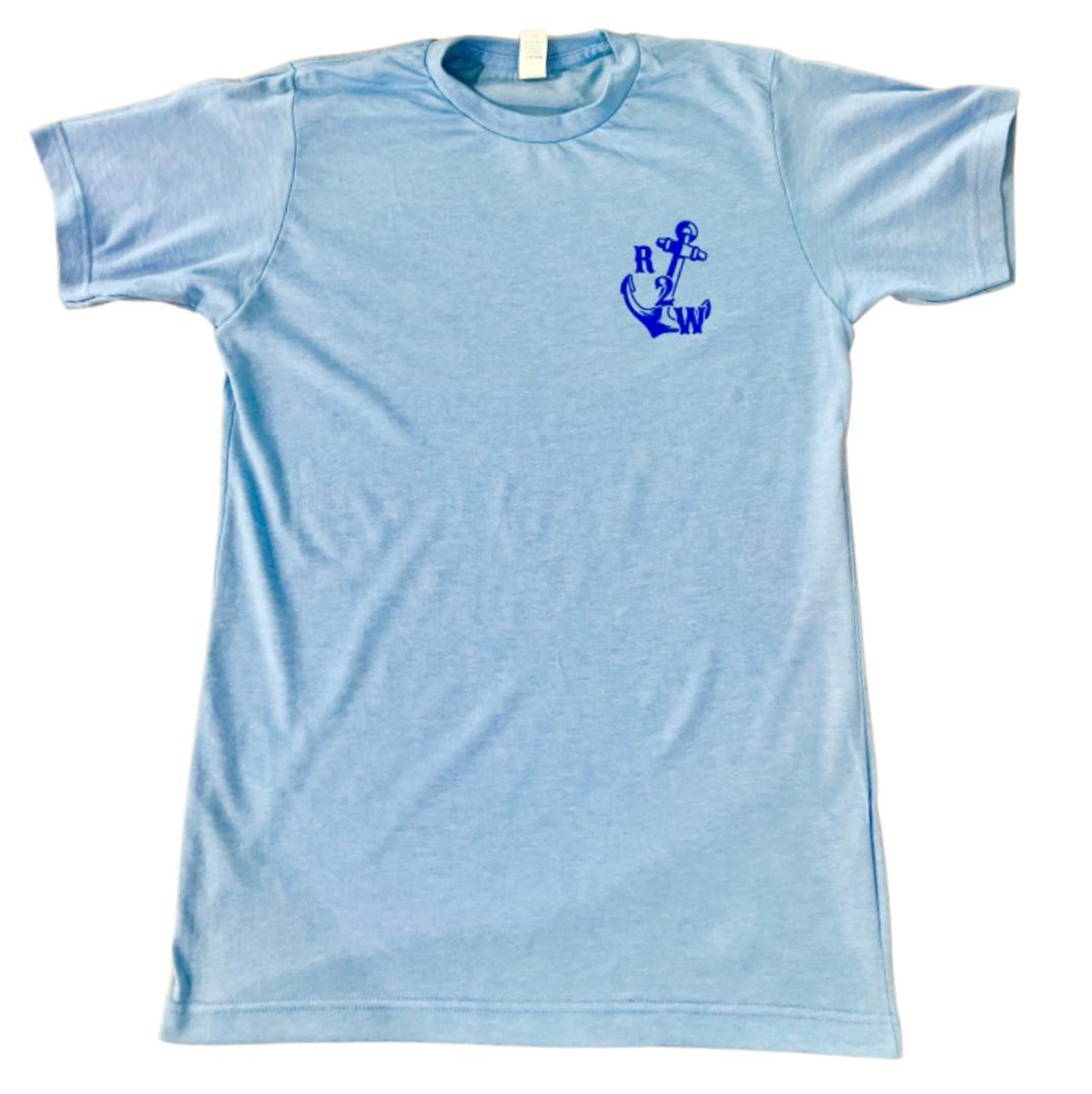 Adult "Stay Awhile" Light Blue T-Shirt