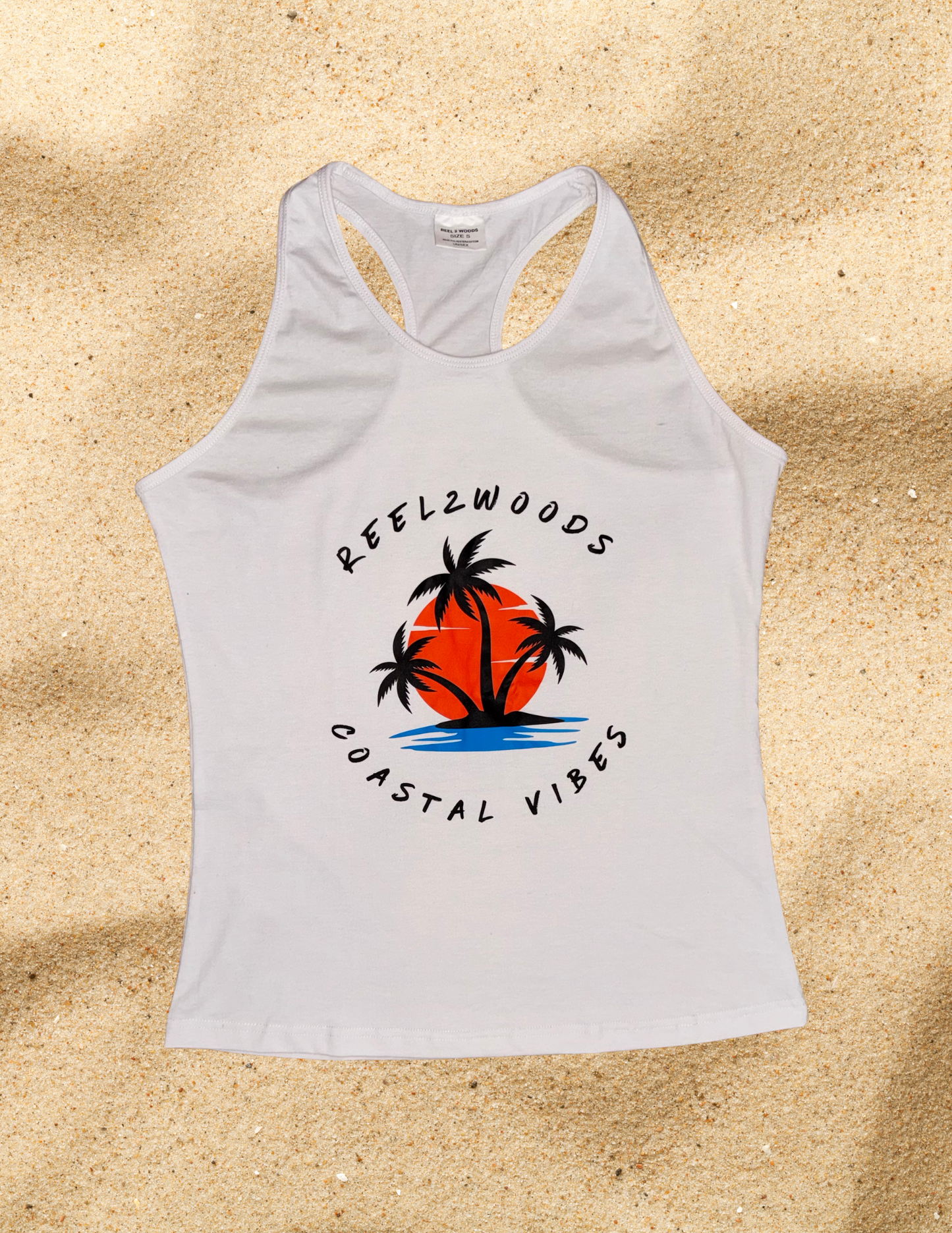 Women’s white coastal vibes tank