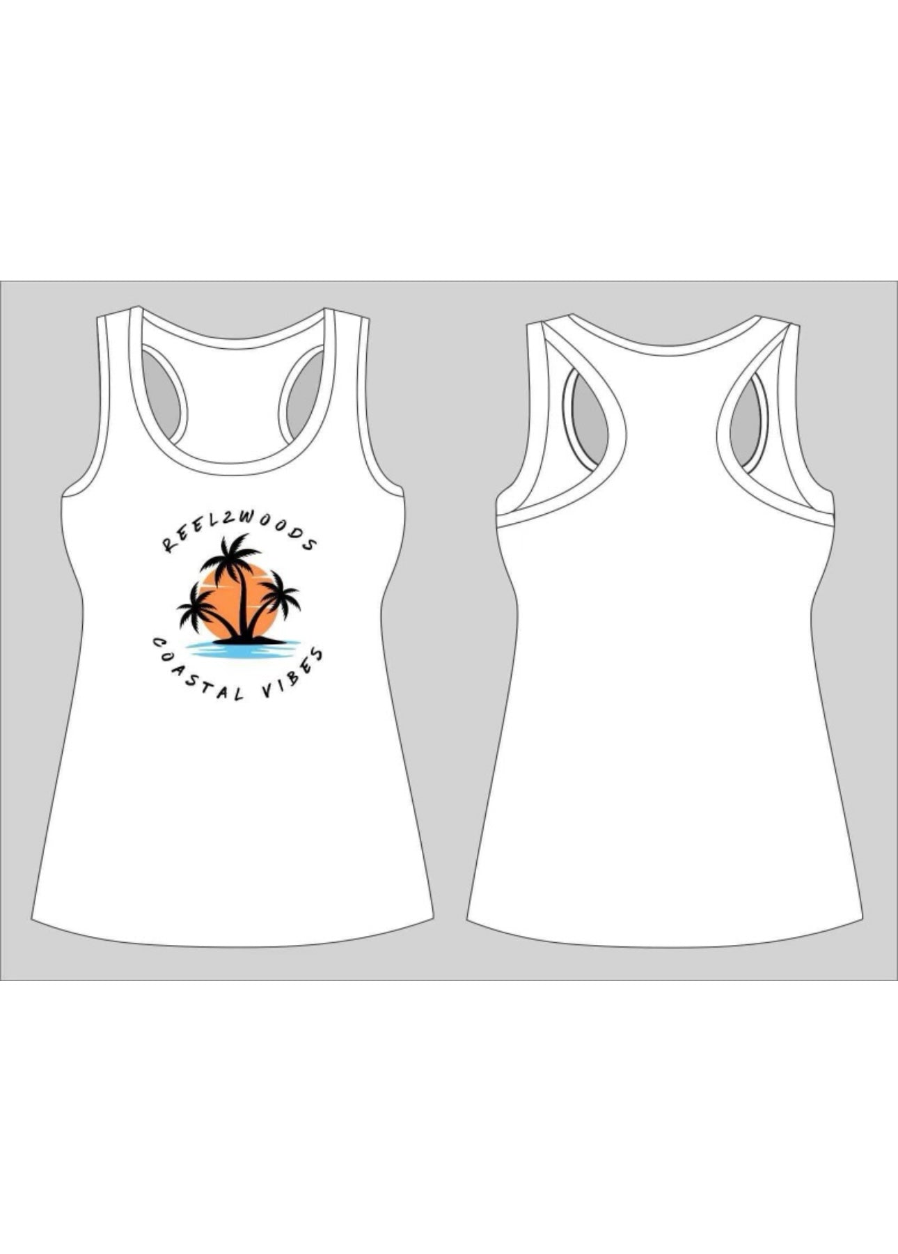 Women’s white coastal vibes tank