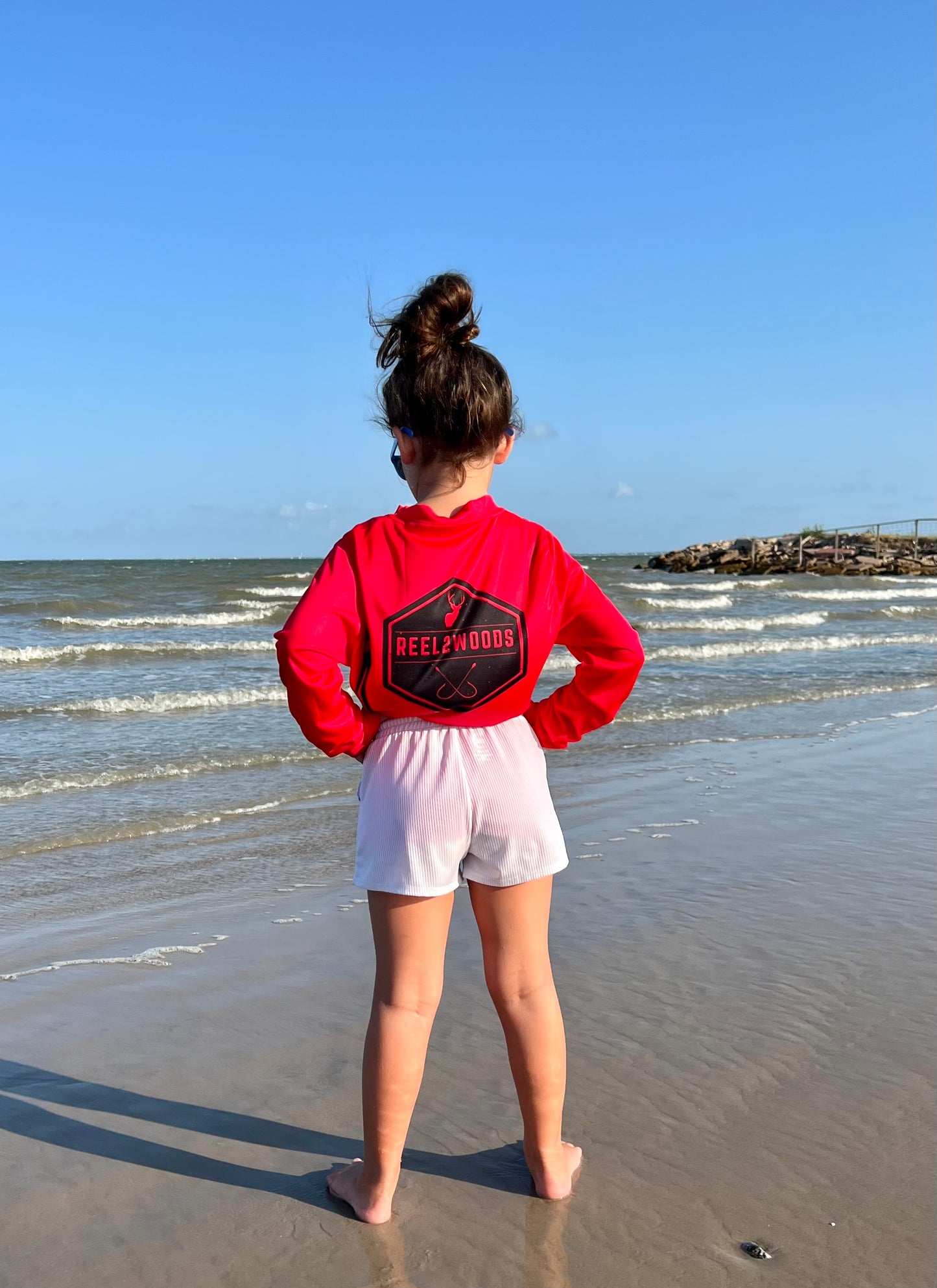 Youth Bright Red "Hooked on Fishing" Dri-fit Shirt